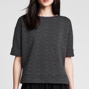 Banana Republic Gray Quilted Boxy Top